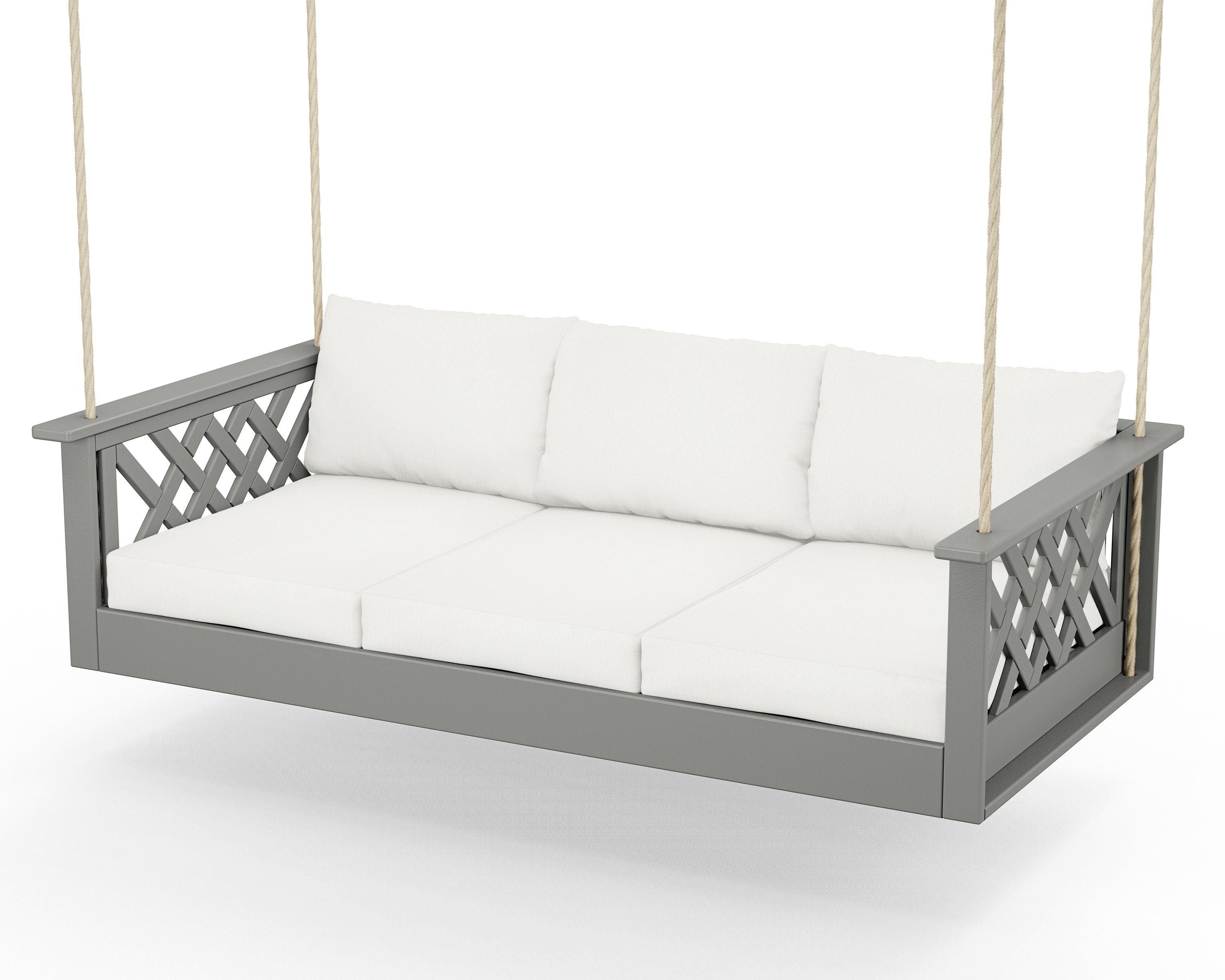 Country Living Wovendale Daybed Swing in Slate Grey / Natural Linen