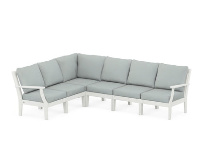 POLYWOOD® Braxton Modular 6-Piece Deep Seating Set in Vintage White / Spa