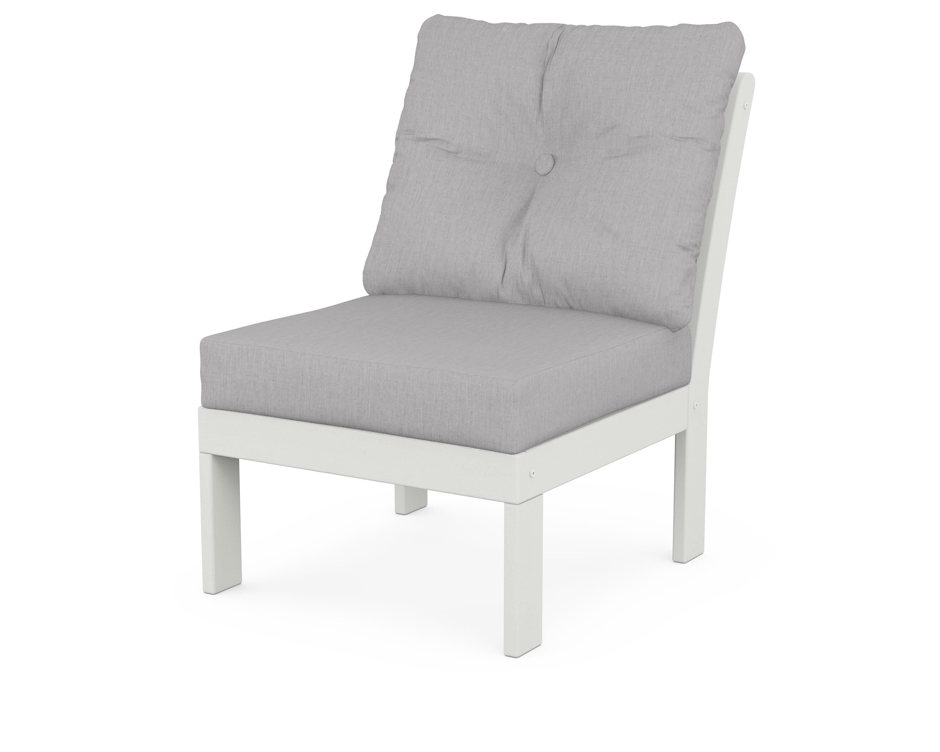 POLYWOOD® Vineyard Modular Armless Chair in Vintage White / Granite