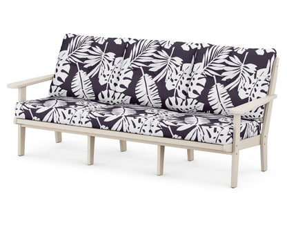 POLYWOOD® Lakeside Deep Seating Sofa in Sand / Leaf Navy