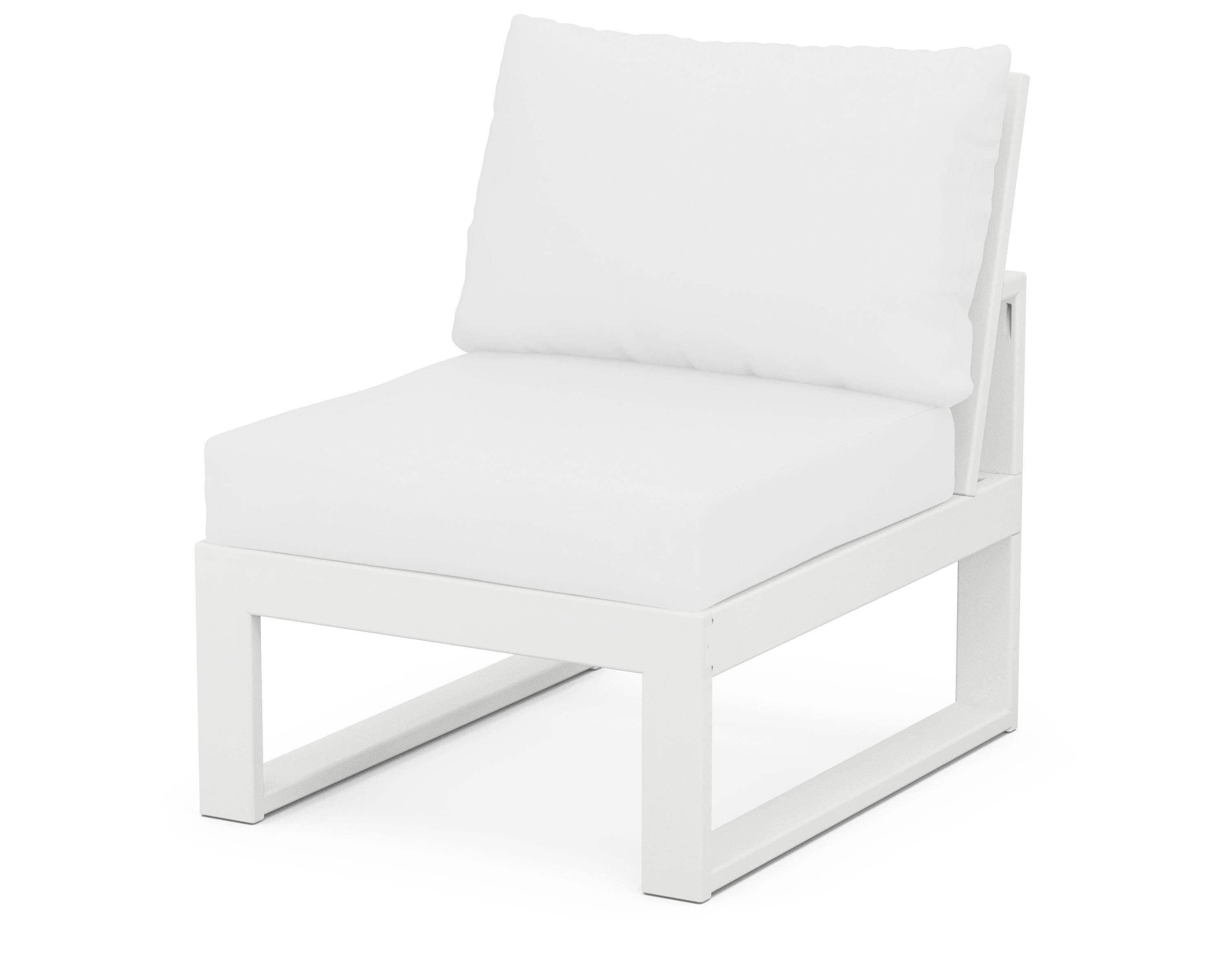 Unbranded Modular Armless Chair in White / Natural