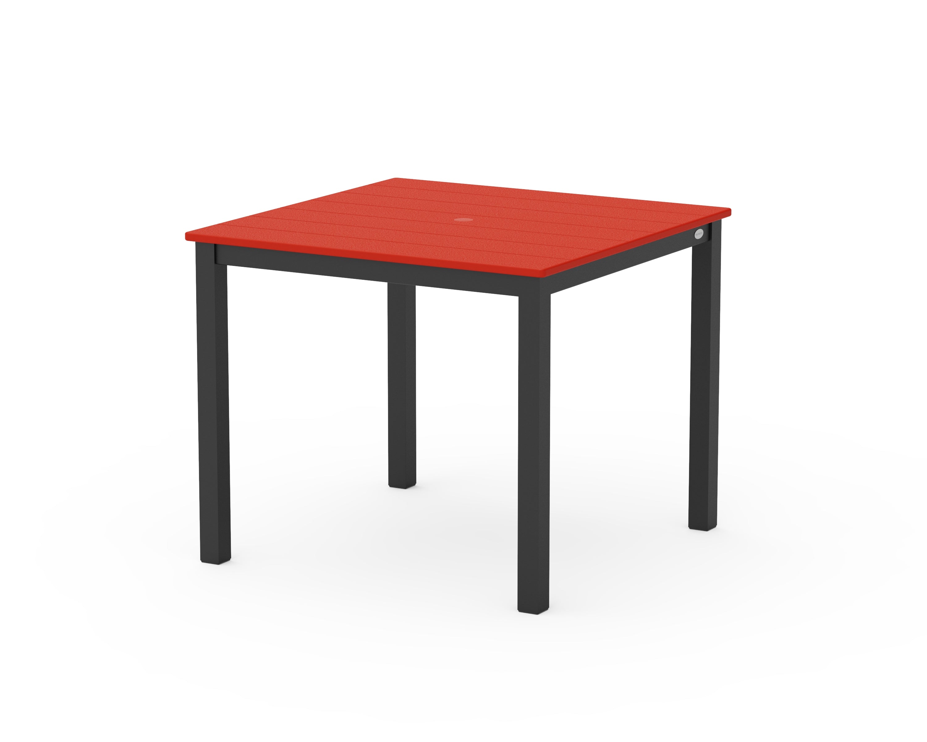 POLYWOOD® Main Street 36" x 36" Dining Table in Black / Sunset Red