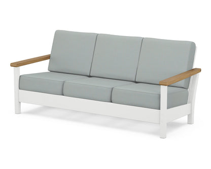 POLYWOOD® Harbour Deep Seating Sofa in White / Natural / Spa