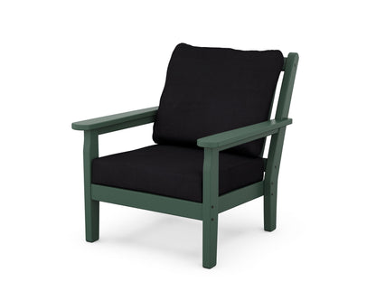 POLYWOOD® Chippendale Deep Seating Chair in Green / Midnight Linen
