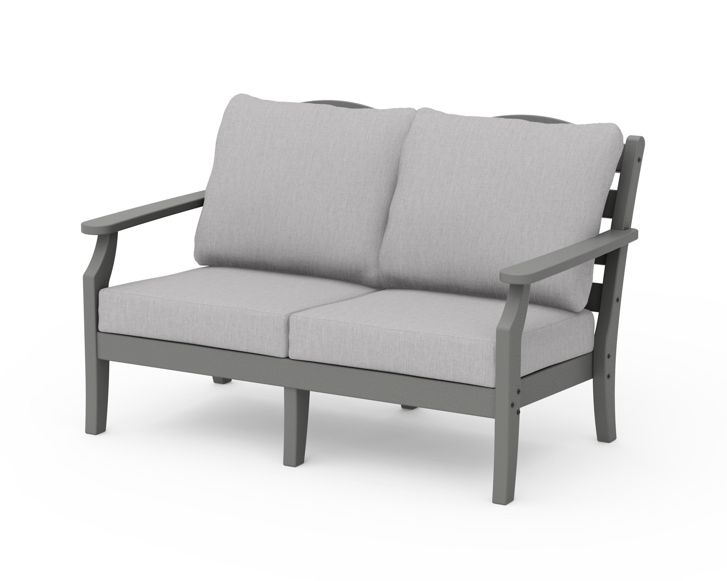 Draper James™ by  POLYWOOD® Savannah Deep Seating Loveseat in Slate Grey / Granite