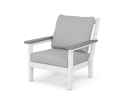 POLYWOOD® Chippendale Deep Seating Chair in White / Driftwood / Granite