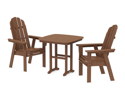 POLYWOOD® Vineyard Adirondack 3-Piece Dining Set in Teak