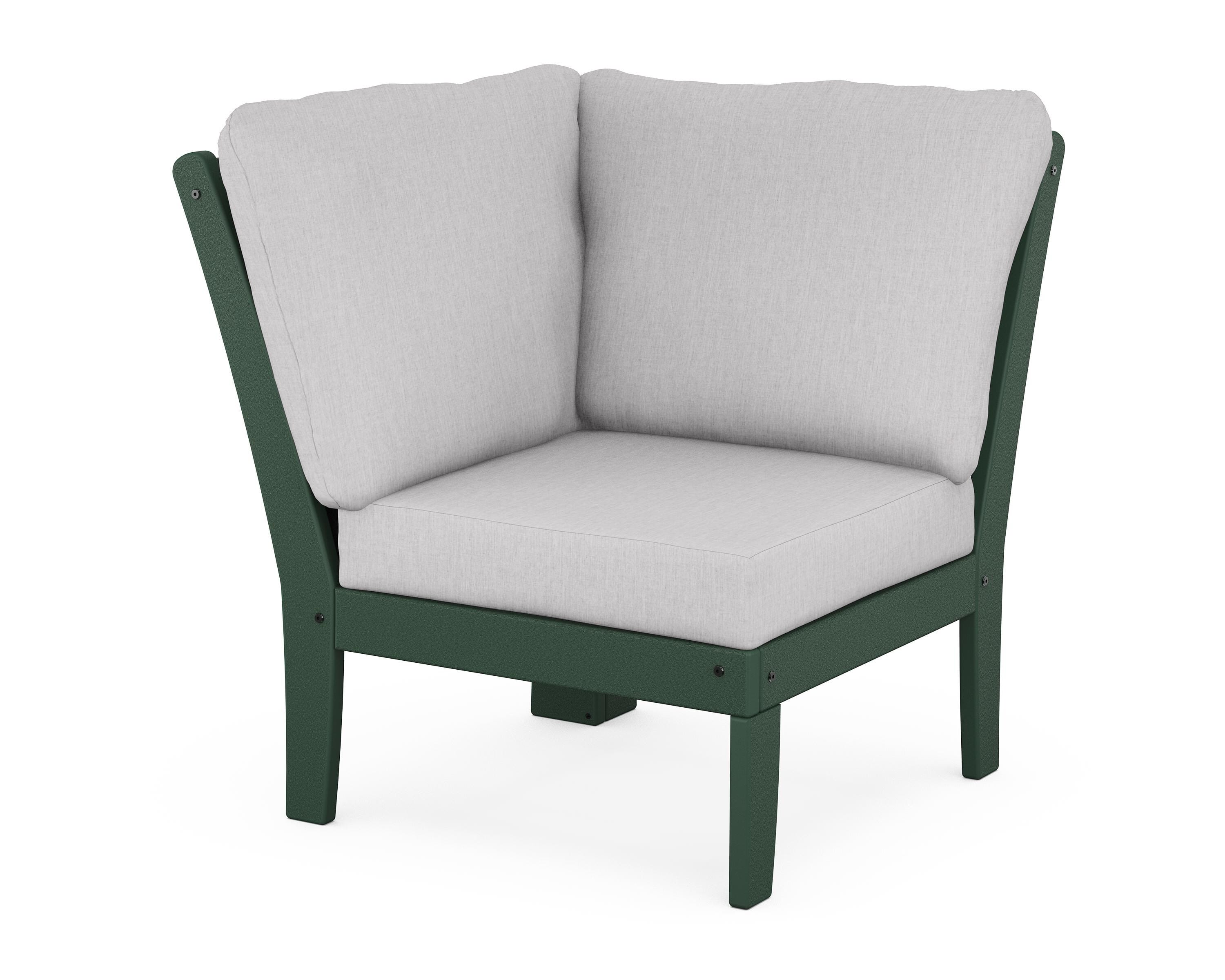 POLYWOOD® Braxton Modular Corner Chair in Green / Granite