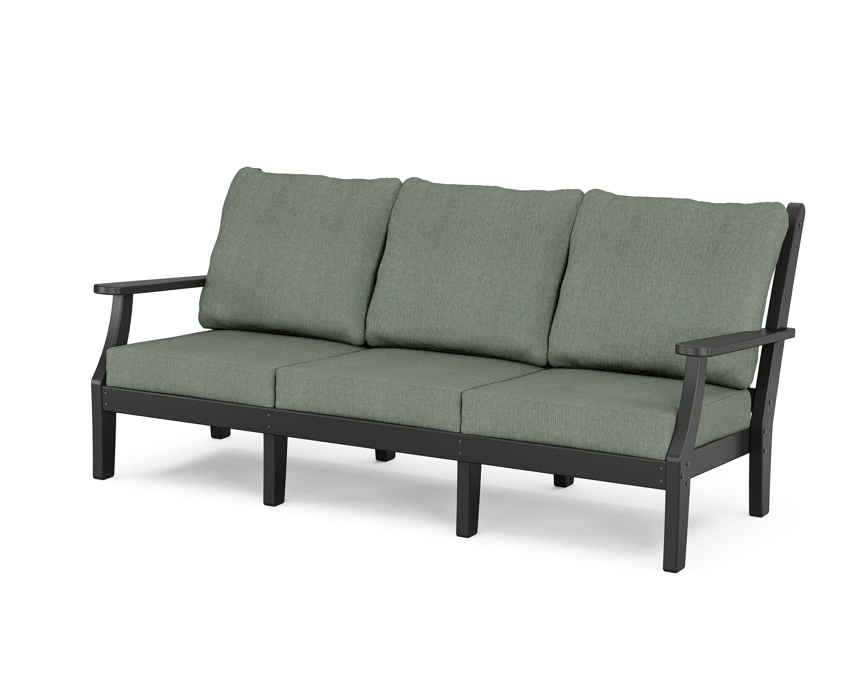 Country Living Wovendale Deep Seating Sofa in Black / Cast Sage