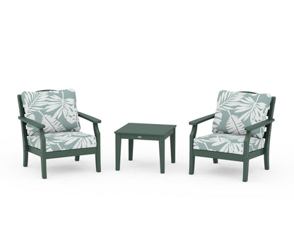 Draper James™ by  POLYWOOD® Savannah 3-Piece Deep Seating Set in Green / Leaf Glacier Spa