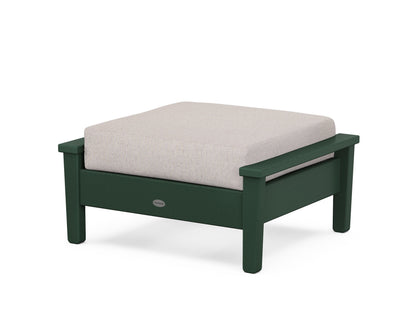 POLYWOOD® Prescott Deep Seating Ottoman in Green / Dune Burlap