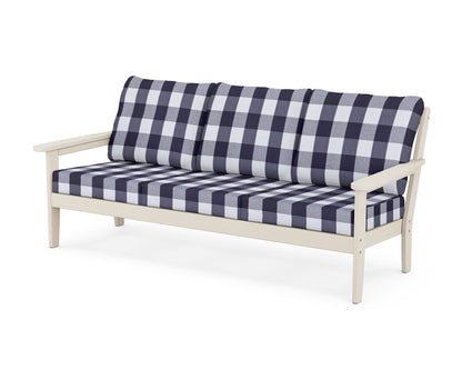 Country Living Cottage Deep Seating Sofa in Sand / Buffalo Plaid Navy