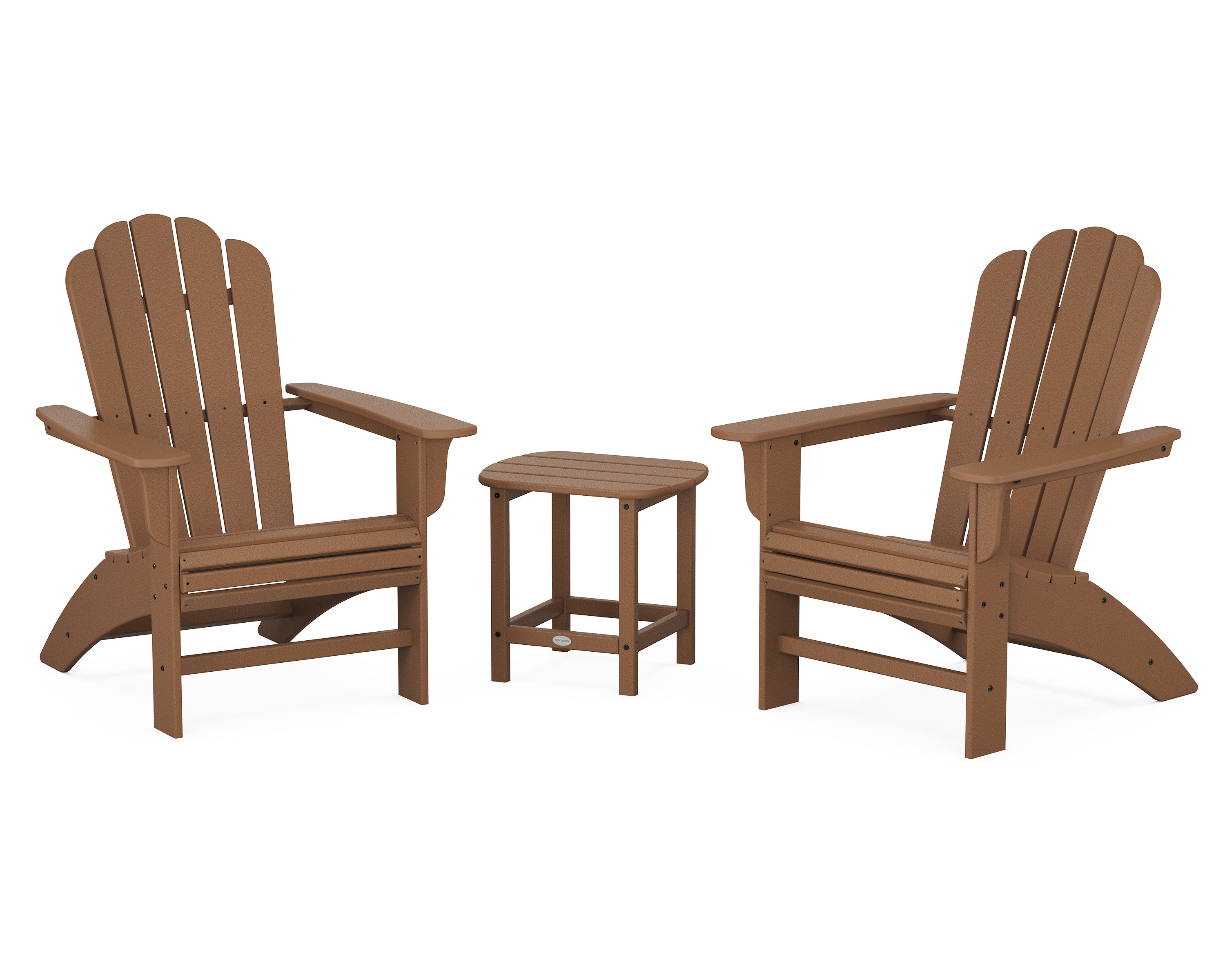 Country Living Cottage Curveback Adirondack Chair 3-Piece Set in Teak