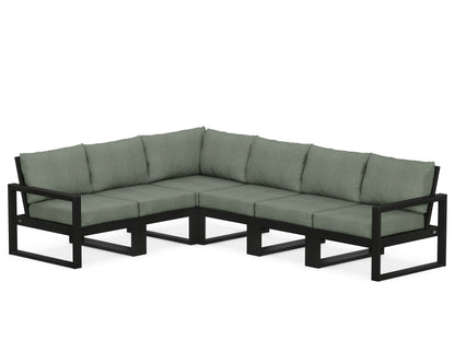 POLYWOOD® EDGE 6-Piece Modular Deep Seating Set in Black / Cast Sage