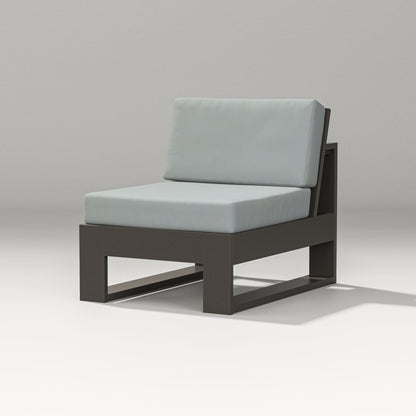 PW Designer Series Latitude Modular Armless Chair in Vintage Coffee / Spa