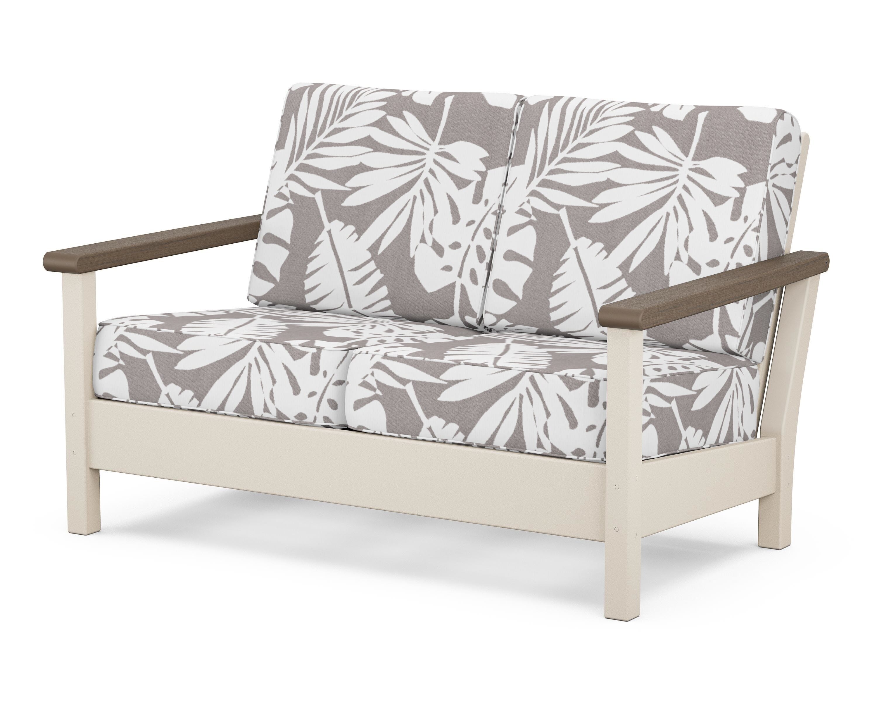 POLYWOOD® Harbour Deep Seating Loveseat in Sand / Kona / Leaf Grey Mist