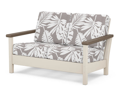 POLYWOOD® Harbour Deep Seating Loveseat in Sand / Kona / Leaf Grey Mist
