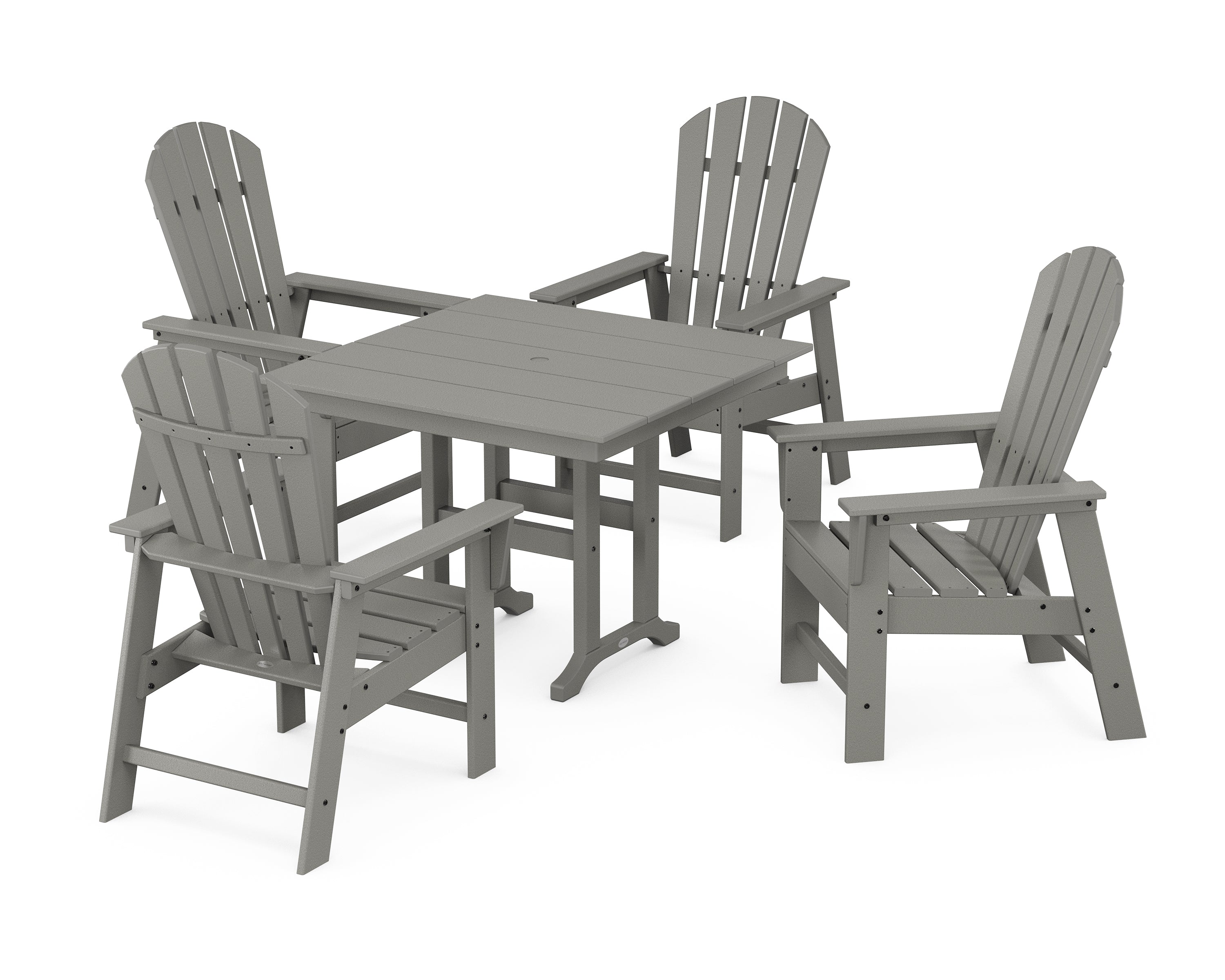 POLYWOOD® South Beach 5-Piece Farmhouse Dining Set in Slate Grey