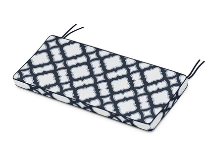 Martha Stewart by POLYWOOD® Chinoiserie Bench Seat Cushion in Trellis Marine Indigo
