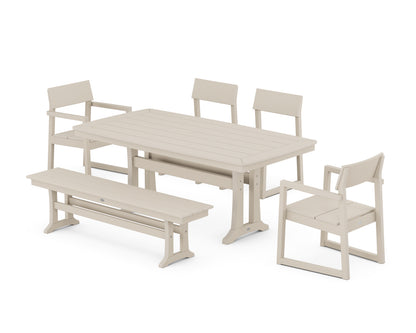 POLYWOOD® EDGE 6-Piece Dining Set with Trestle Legs in Sand