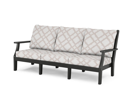 Country Living Wovendale Deep Seating Sofa in Black / Trellis Dune Burlap