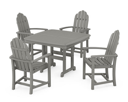 POLYWOOD® Classic Adirondack 5-Piece Dining Set with Trestle Legs in Slate Grey