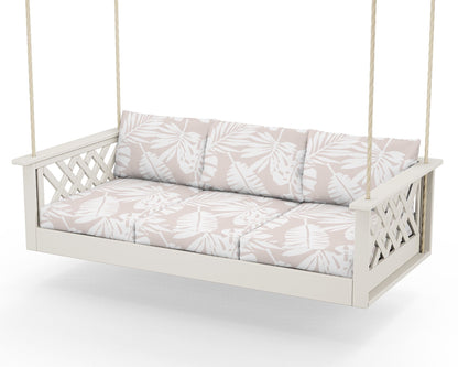 Country Living Wovendale Daybed Swing in Sand / Leaf Dune Burlap