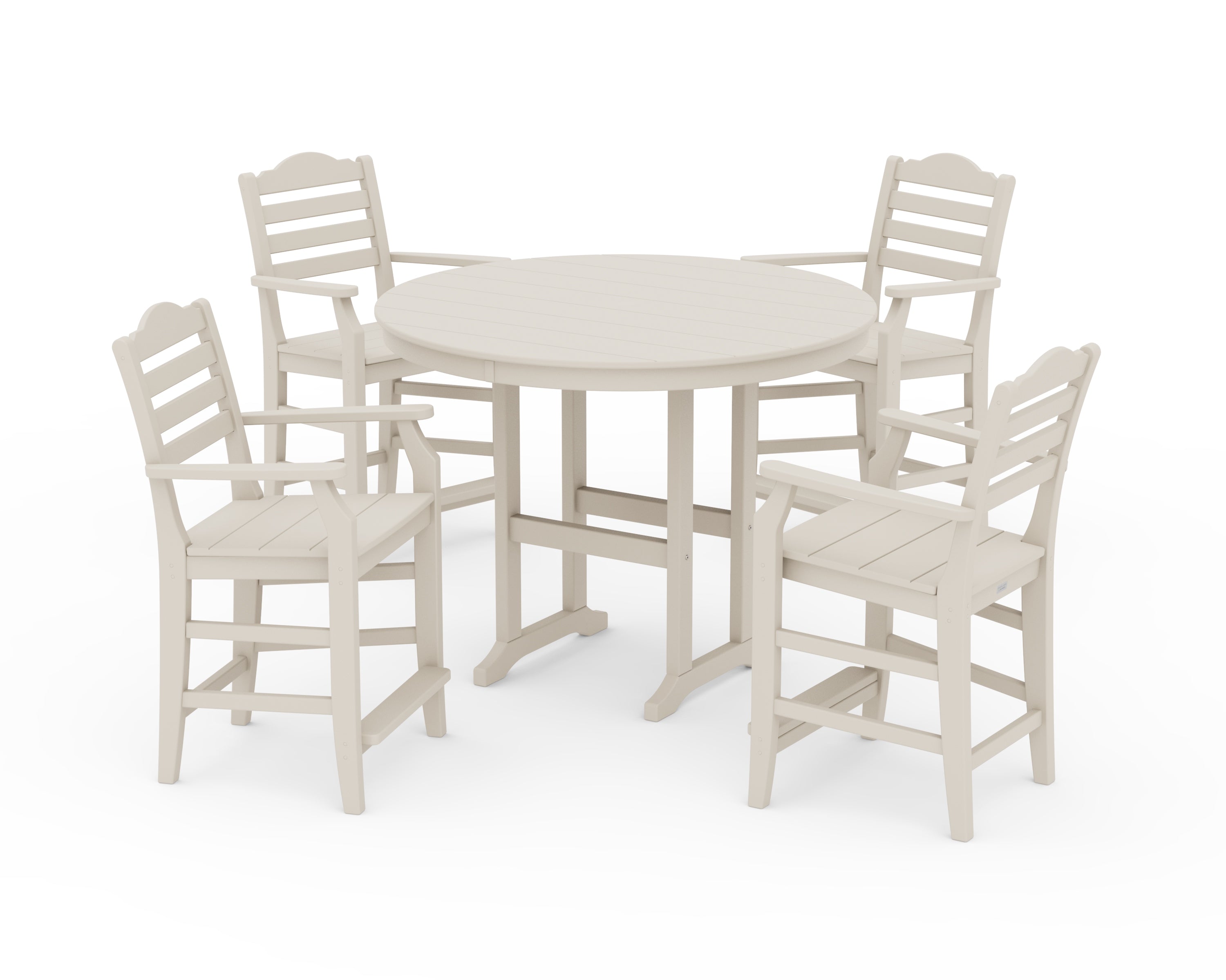 Draper James™ by  POLYWOOD® Savannah 5-Piece Round Farmhouse Counter Set in Sand