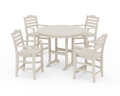 Draper James™ by  POLYWOOD® Savannah 5-Piece Round Farmhouse Counter Set in Sand