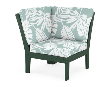 POLYWOOD® Braxton Modular Corner Chair in Green / Leaf Glacier Spa