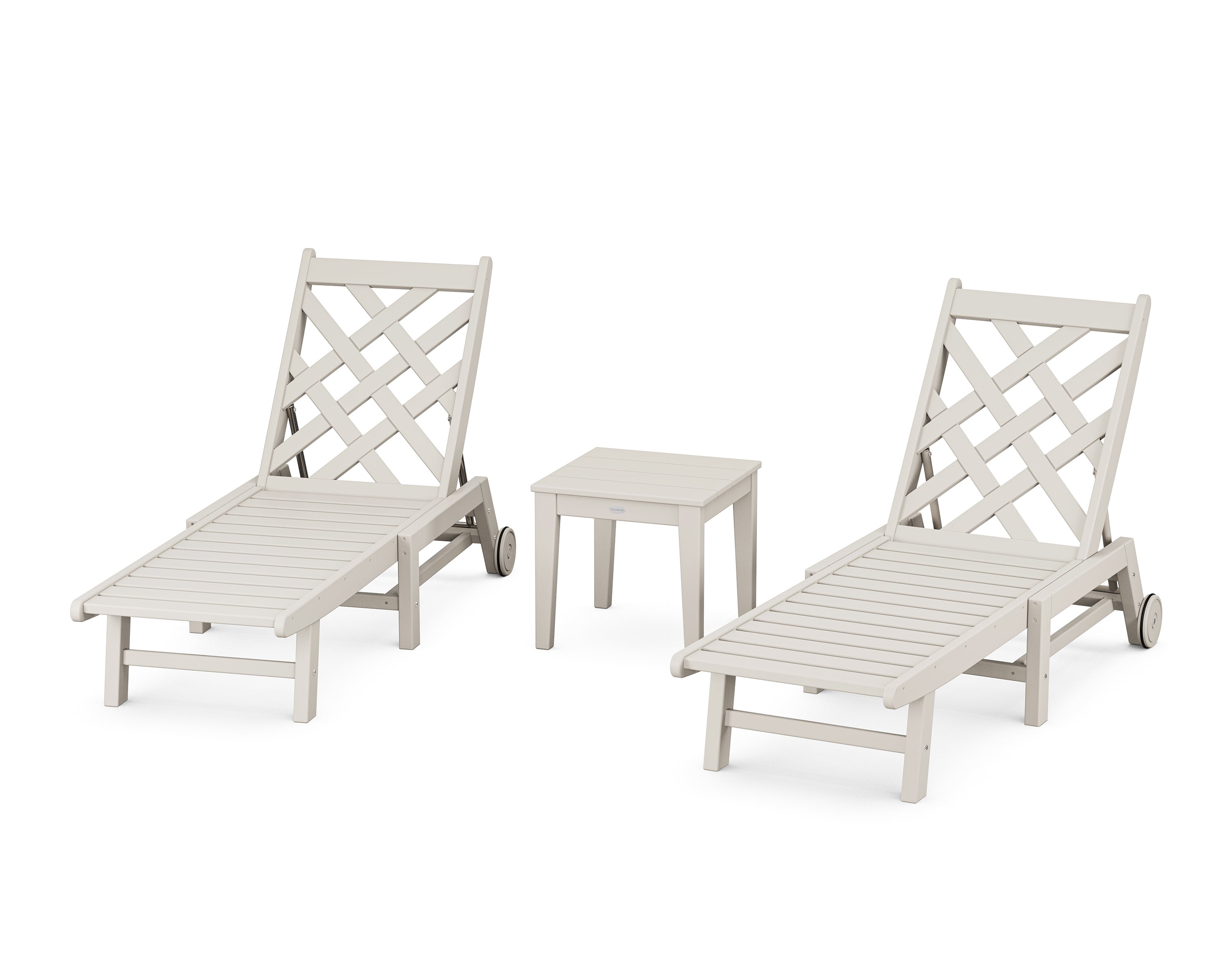 Country Living Wovendale 3-Piece Chaise Set with Wheels in Sand