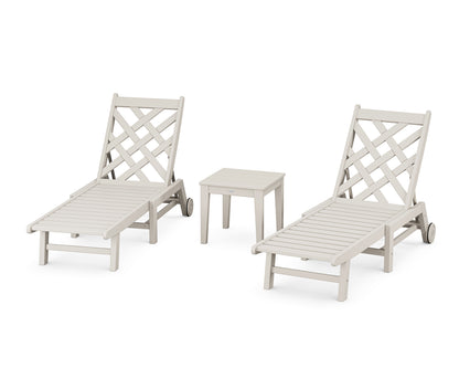 Country Living Wovendale 3-Piece Chaise Set with Wheels in Sand