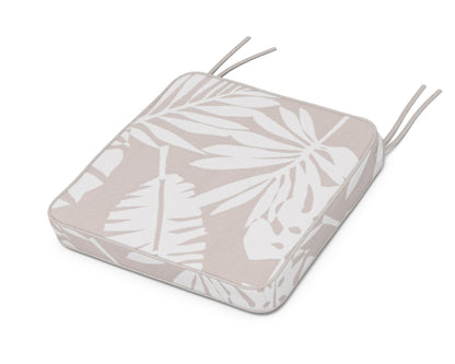 Martha Stewart by POLYWOOD® Chinoiserie Side Chair Seat Cushion in Leaf Dune Burlap