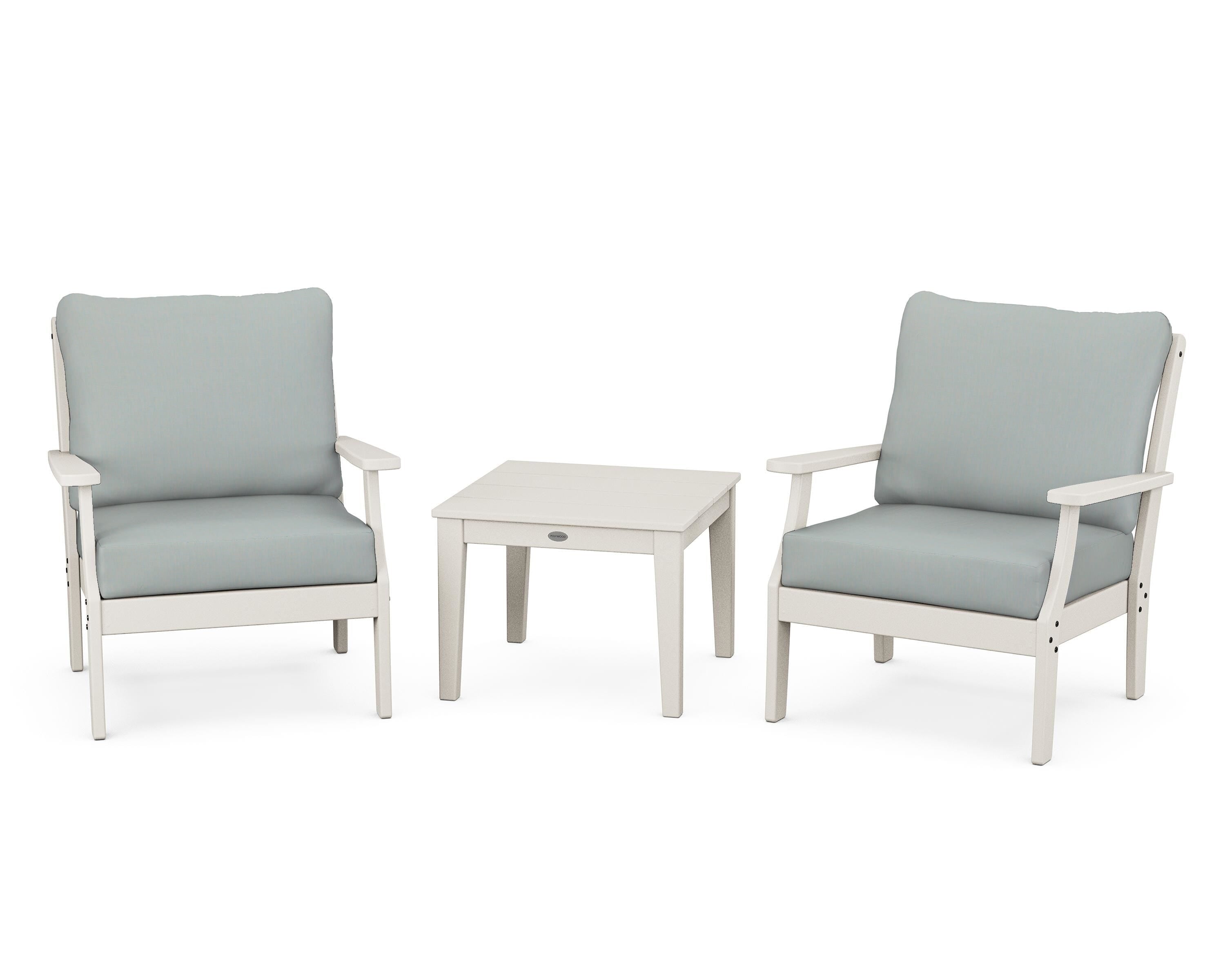 POLYWOOD® Braxton 3-Piece Deep Seating Set in Sand / Spa