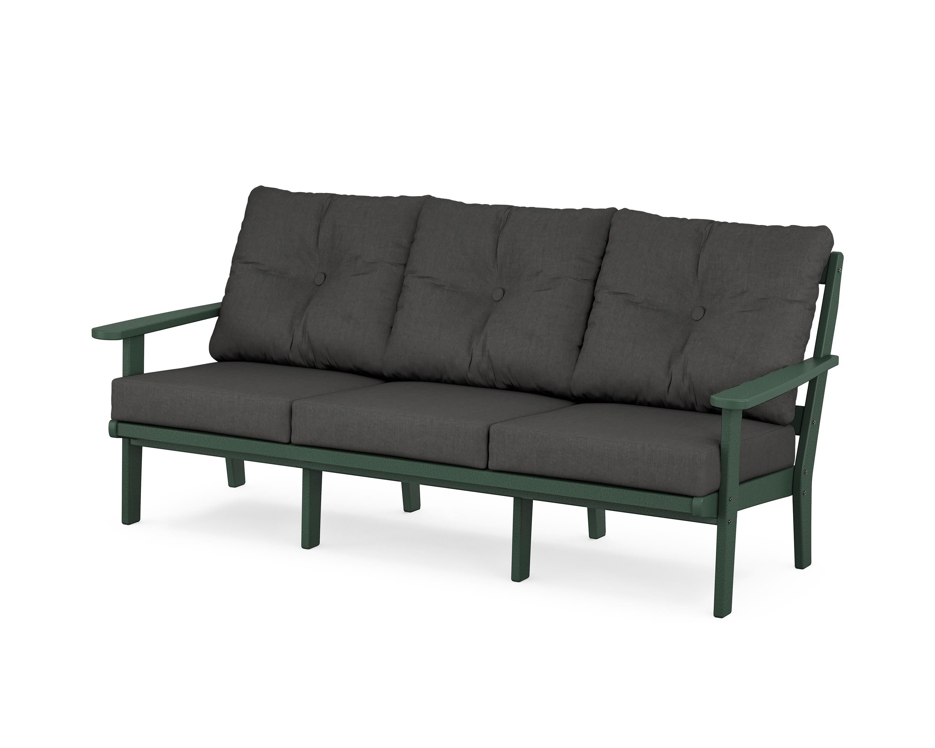 POLYWOOD® Mission Deep Seating Sofa in Green / Spectrum Carbon