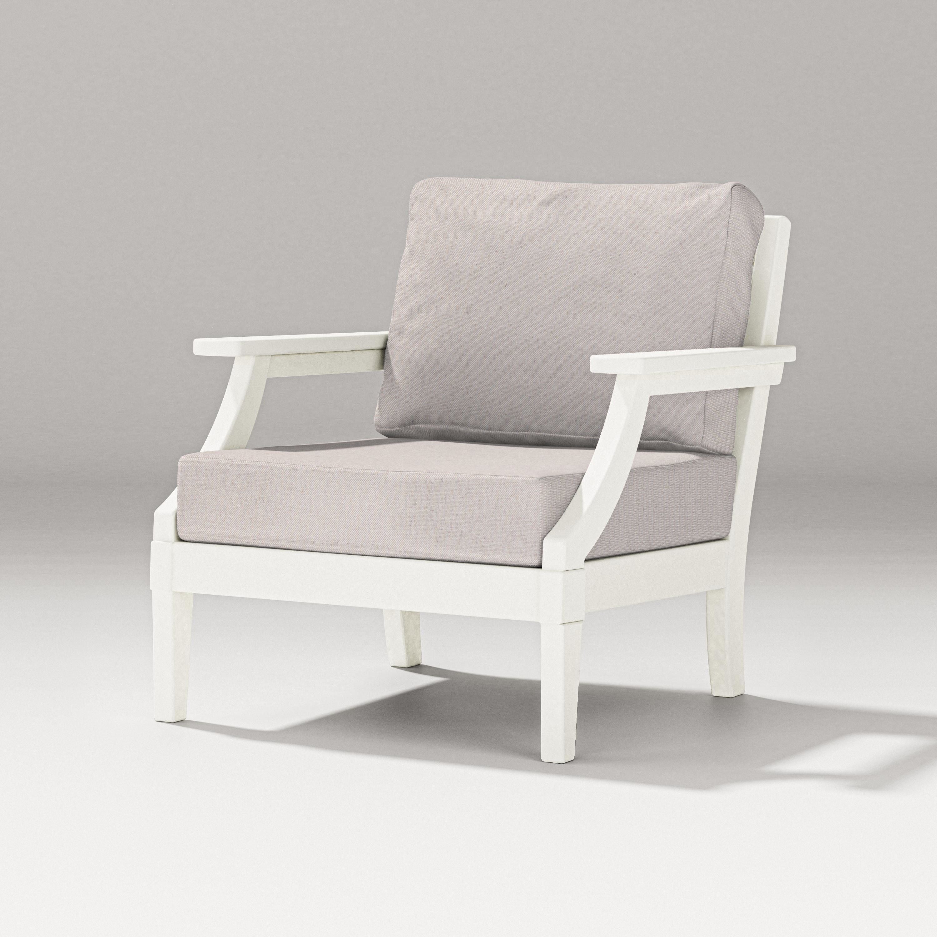 PW Designer Series Estate Lounge Chair in Vintage White / Dune Burlap