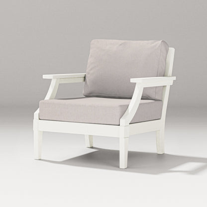 PW Designer Series Estate Lounge Chair in Vintage White / Dune Burlap