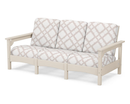 POLYWOOD® Club Sofa in Sand / Trellis Dune Burlap
