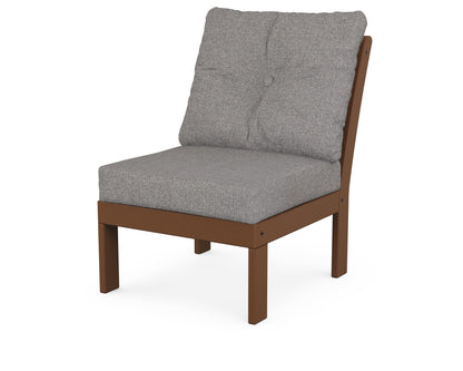 POLYWOOD® Vineyard Modular Armless Chair in Teak / Grey Mist