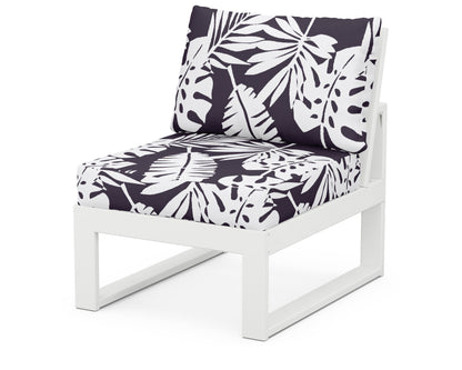 Unbranded Modular Armless Chair in White / Leaf Navy