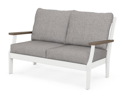 POLYWOOD® Braxton Deep Seating Loveseat in White / Kona / Grey Mist