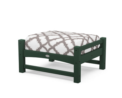 POLYWOOD® Club Ottoman in Green / Trellis Grey Mist