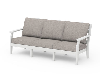 Draper James™ by  POLYWOOD® Savannah Deep Seating Sofa in White / Weathered Tweed