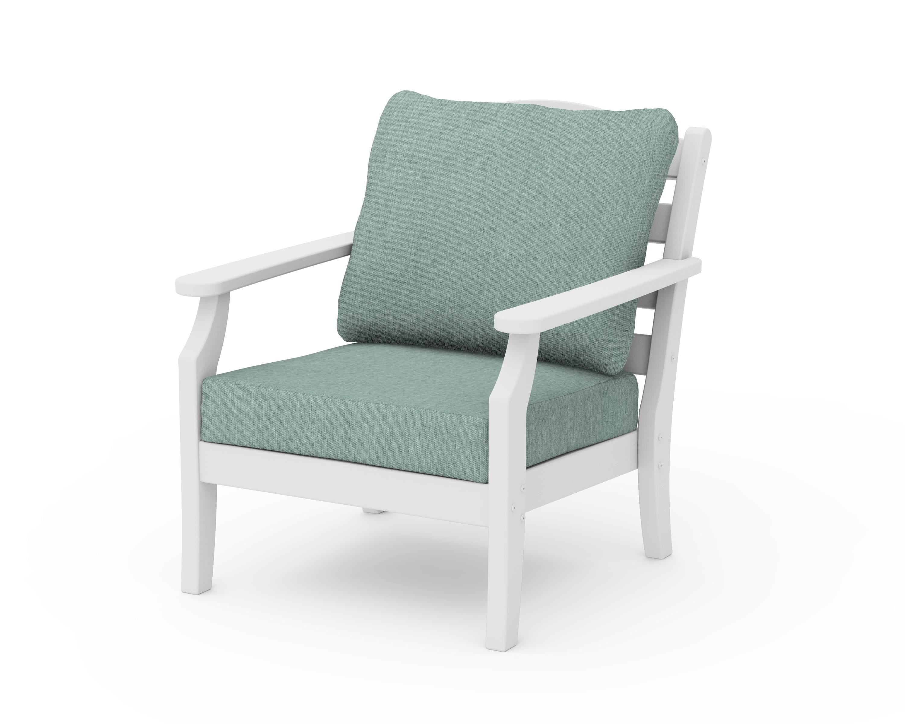 Draper James™ by  POLYWOOD® Savannah Deep Seating Chair in White / Glacier Spa
