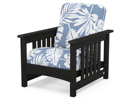 POLYWOOD® Club Mission Chair in Black / Leaf Sky Blue