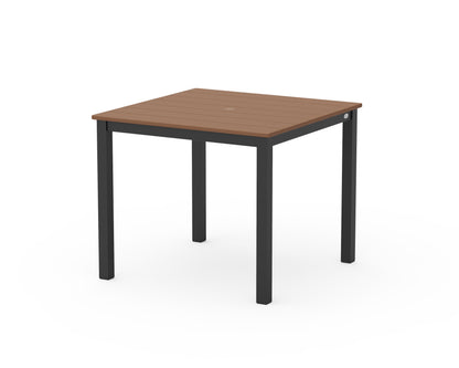 POLYWOOD® Main Street 36" x 36" Dining Table in Black / Teak