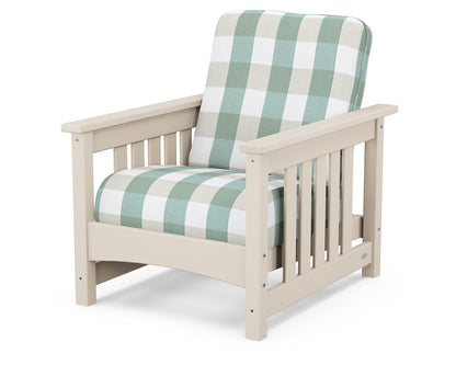 POLYWOOD® Club Mission Chair in Sand / Buffalo Plaid Glacier Spa