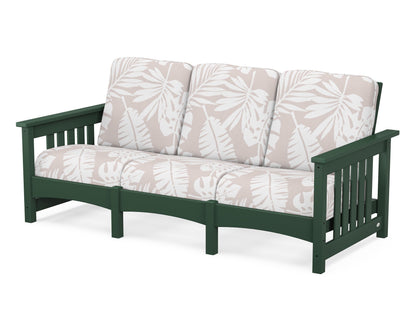 POLYWOOD® Club Mission Sofa in Green / Leaf Dune Burlap
