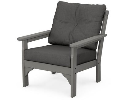 POLYWOOD® Vineyard Deep Seating Chair in Slate Grey / Spectrum Carbon