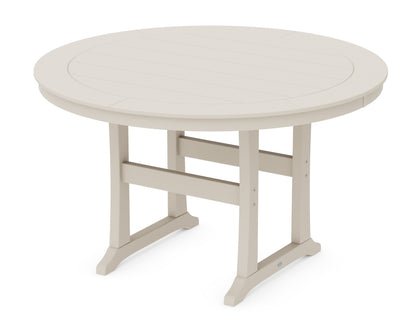 POLYWOOD® Nautical Trestle 60" Round Counter Table in Sand